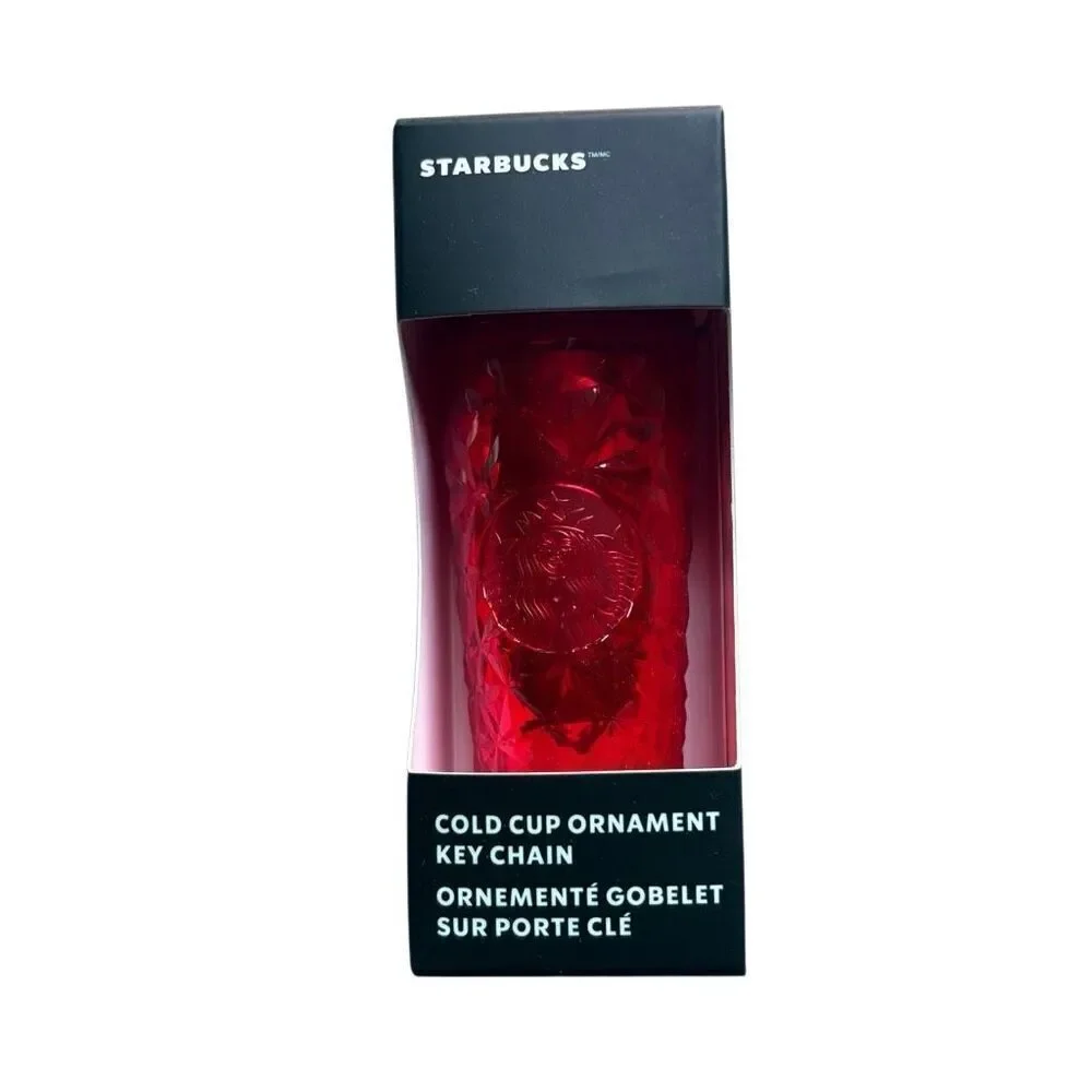Starbucks Holiday Red Bling Cold Cup Keychain Christmas Ornament 2023 new